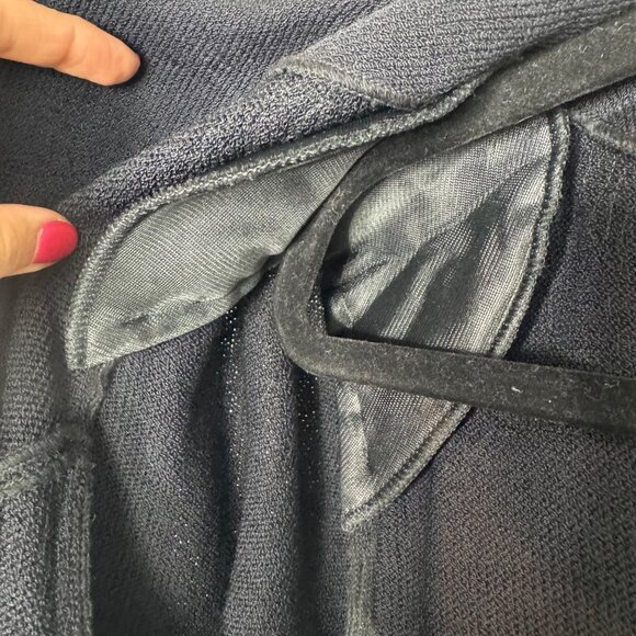 St. John Evening Black Embroidered Rhinestoned Wool Blend Formal Cardigan Sz 14 - Picture 6 of 13